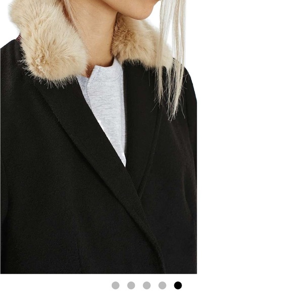 Top Shop, retro coat with fur collar. Black.Coming soon! 6 US (fits like 2-4) - Picture 3 of 6